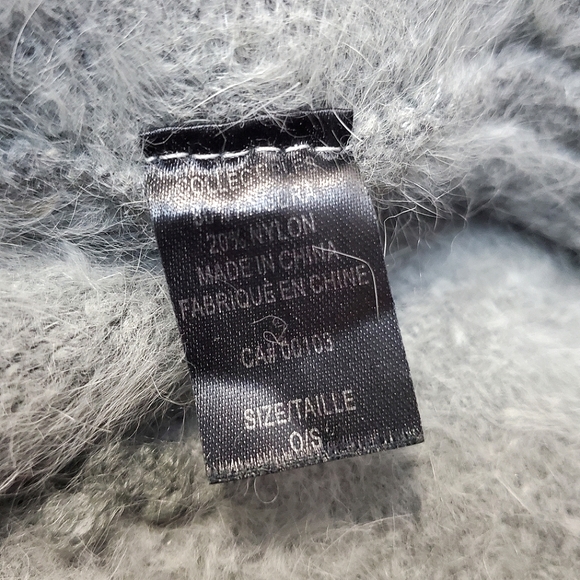 Angora Blend Grey Leopard Design Beret - Picture 4 of 5